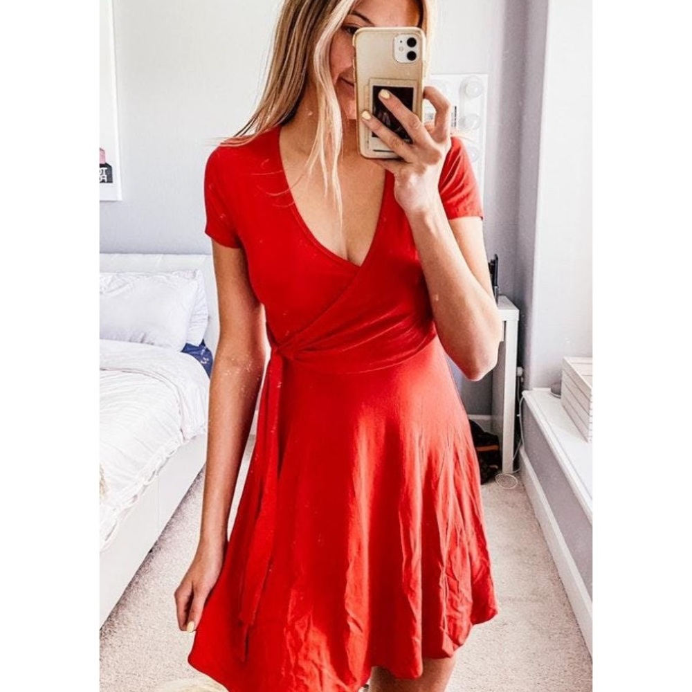 Red mini dress